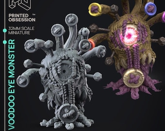 Voodoo Eye Monster / Beholder / Ocular Abomination | The Puppetmaster's Apprentice | 32mm Scale | Printed Obsession | 3D printed miniature