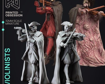 Los Violinistas / Doctores de la Peste / Escala de 32 mm / Obsesión Impresa / Miniatura impresa en 3D