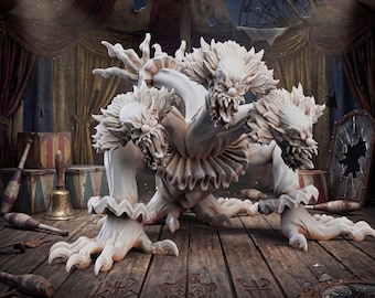 Clown Hydra | Circus of Horrors | 32mm Scale | Printed Obsession | 3D printed miniature