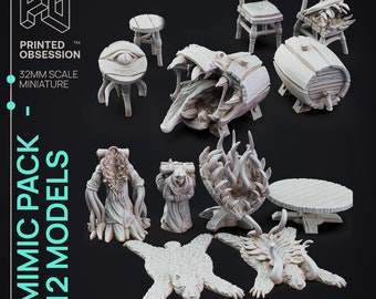 Muebles Mímicos / Pack Mímicos / Mímicos y Ninjas / Escala 32 mm / Impreso Obsession / Miniatura impresa en 3D