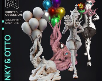 Inky & Otto | Circus of Horrors | 32mm Scale | Printed Obsession | 3D printed miniature