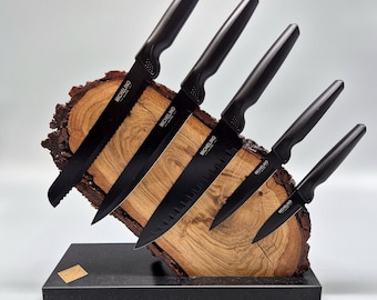 Magnetic knife block oak