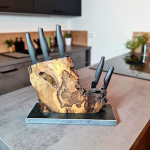 Magnetic knife block pistachio root