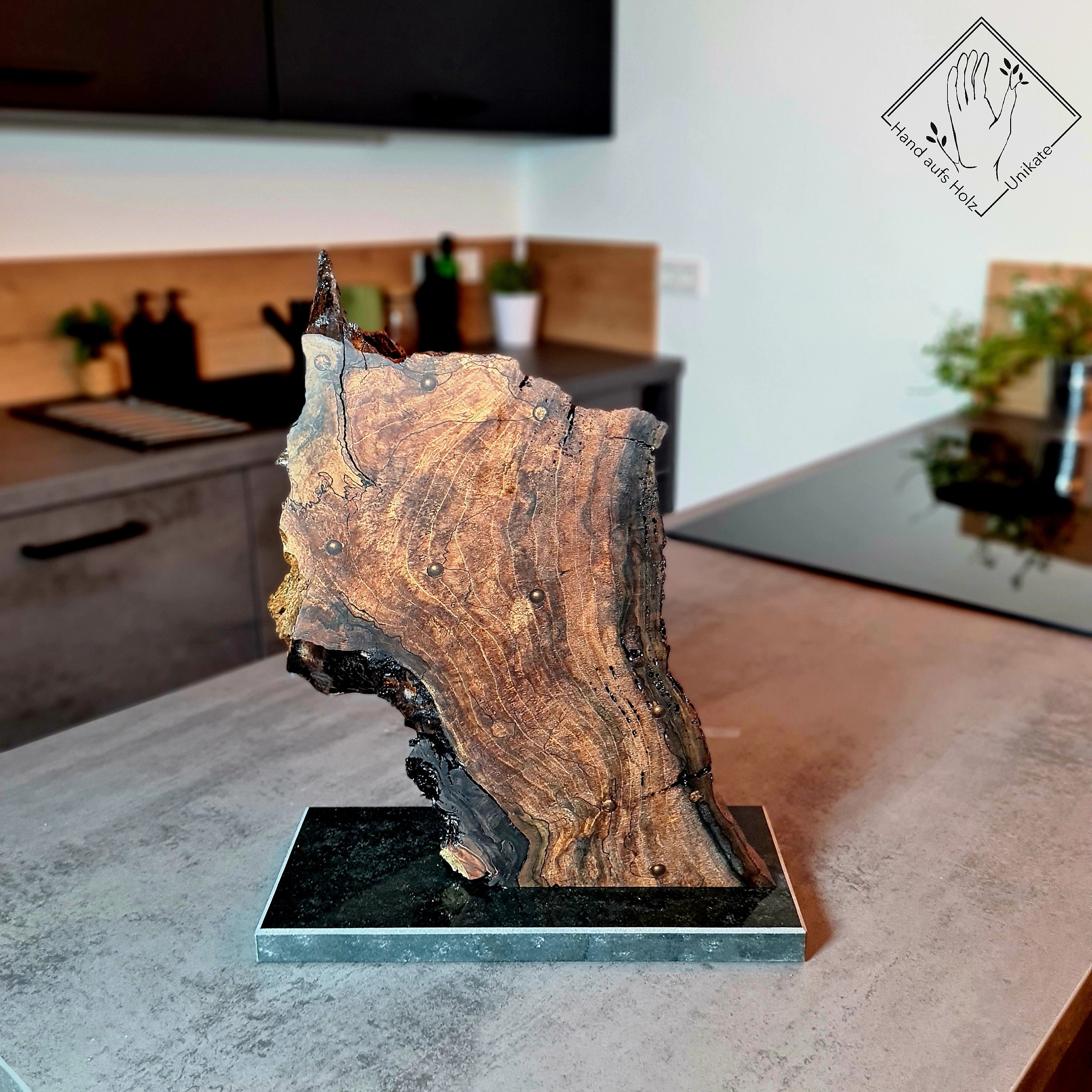 Messerblock gestockte Walnuss Etsy.de