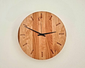 Reloj de pared 30 cm de madera maciza con movimiento Junghans