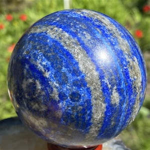 Lapis lazuli Genuine Museum Quality Huge Sphere Ball + STAND Base