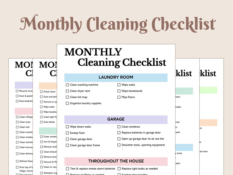 Editable House Cleaning Schedule Checklist, Daily Weekly Monthly Chore ...