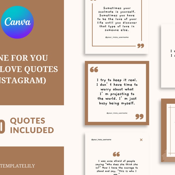 Done For You | Self-Love Self-Care Quotes Template For Instagram | Life Coach, Spiritual Coaching, Self Help, Brandable Workbook