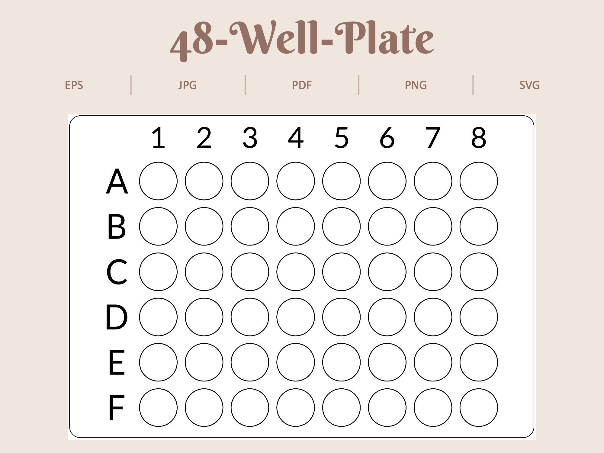 Printable Editable Laboratory Microplate Well Plate Template 6/12/24/48 Printable Editable Laboratory Microplate Well Plate Template 6/12/24/48