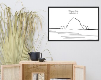 Haystack Rock Cannon Beach Oregon Framed poster