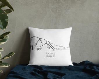 Imagen digital dibujada a mano del jefe Squamish sobre una almohada de primera calidad