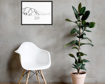 Póster enmarcado con imagen digital dibujada a mano del jefe Squamish