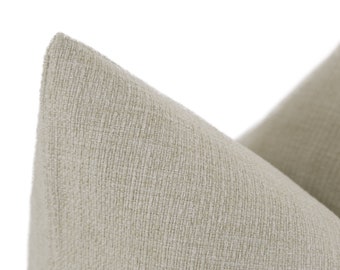 Woven Linen Pillow Cover, Coastal Sand Ivory, Double Sided