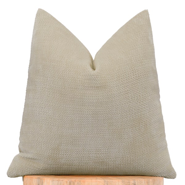 Neutral Textured Pillow Cover, Creamy Beige Cushion Case, Boho Neutral Throw Pillow, Neutral Woven Euro Sham, Soft Thick Fabric, Custom Size