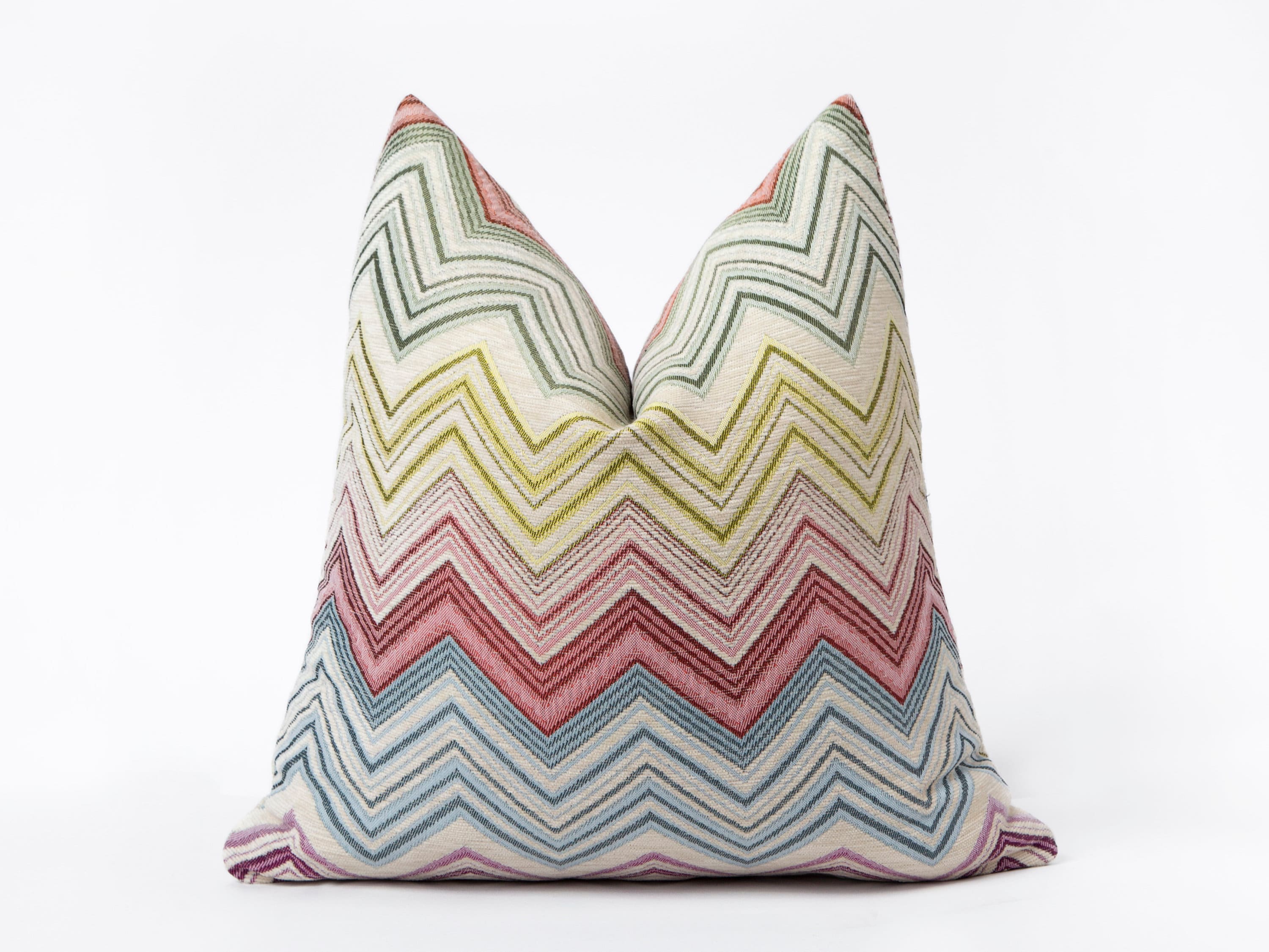 Colorful Chevron Pillow Cover, Colorful Euro Sham Cover, Chevron Throw Pillow, Textured Soft Zigzag Woven Fabric, All Sizes