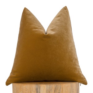 Caramel Velvet Pillow Cover, Bright Caramel Euro Sham, Solid Velvet Cushion Cover, Caramel Throw Pillow, Soft Velvet Fabric, Custom Size