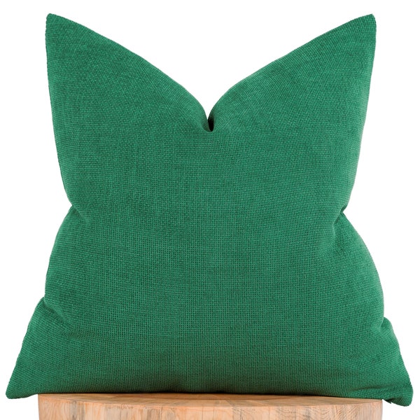 Moss Green Pillow Cover, Green Woven Euro Sham, Boho Home Decor Cushion Cover, Moss Green Textured Throw Pillow, Custom Size