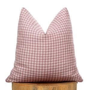 Federa per cuscino a quadri rosa, cuscino decorativo rosa, federa europea rosa intrecciata, federa per cuscino per cameretta delle bambine, tessuto morbido rosa cipria, dimensioni personalizzate