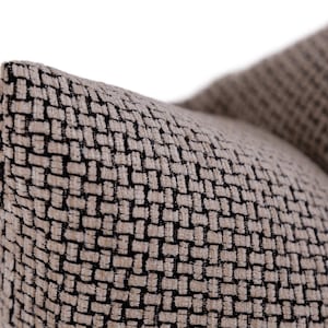 Beige kussen geweven mand, beige getextureerde Euro deken, beige en zwart sierkussen, beige mandweave decor kussenhoes, aangepast formaat