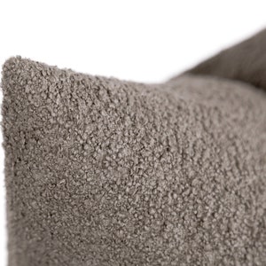 Bouclé kussensloop taupe, sierkussen neutraal structuur, taupe bouclé bouclé kussenhoes, zachte bouclé kussenhoes, aangepast formaat