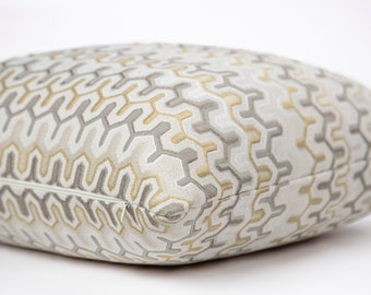 Sand Beige Chevron Pillow Cover, Luxury Geometric Euro Sham