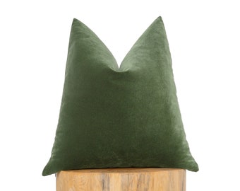 Dusty Green Velvet Pillow Cover, Solid Green Velvet Cushion Cover, Spring Decor Throw Pillow, Green Velvet Pillow Sham, Custom Size