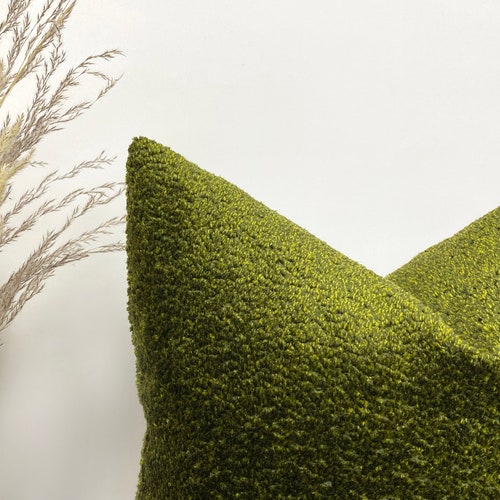 Green Fluffy Pillow Cover Fluffy Euro Sham Textured Boho Etsy