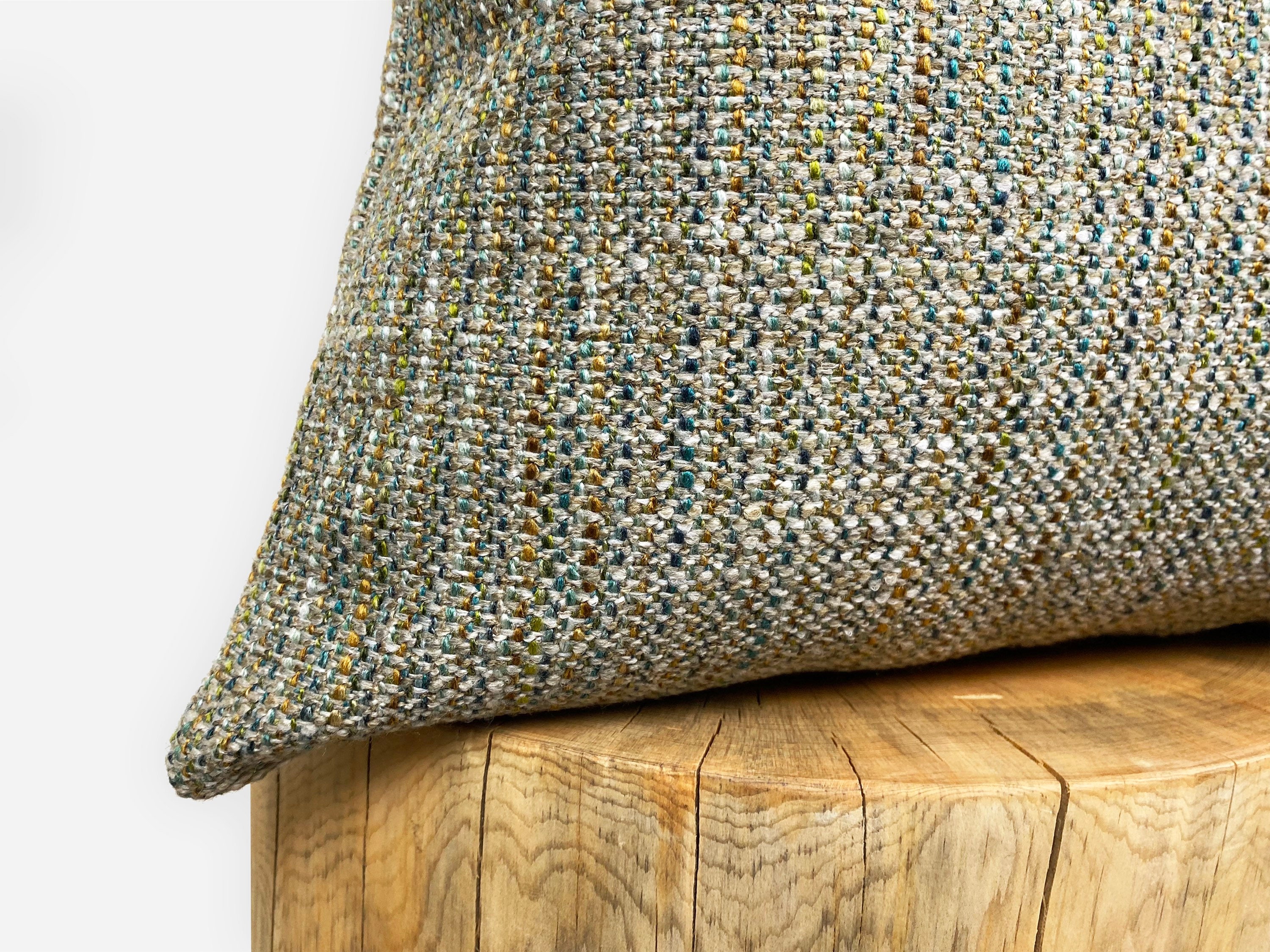 Boho Textured Pillow Cover Green and Beige Cotton Woven Etsy