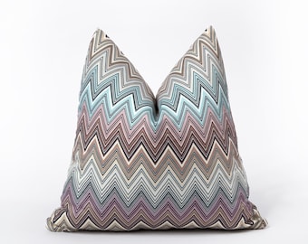 Lilac Chevron Pillow Cover, Colorful Euro Sham Cover, Multicolor Throw Pillow, Zigzag Cushion Cover, All Sizes