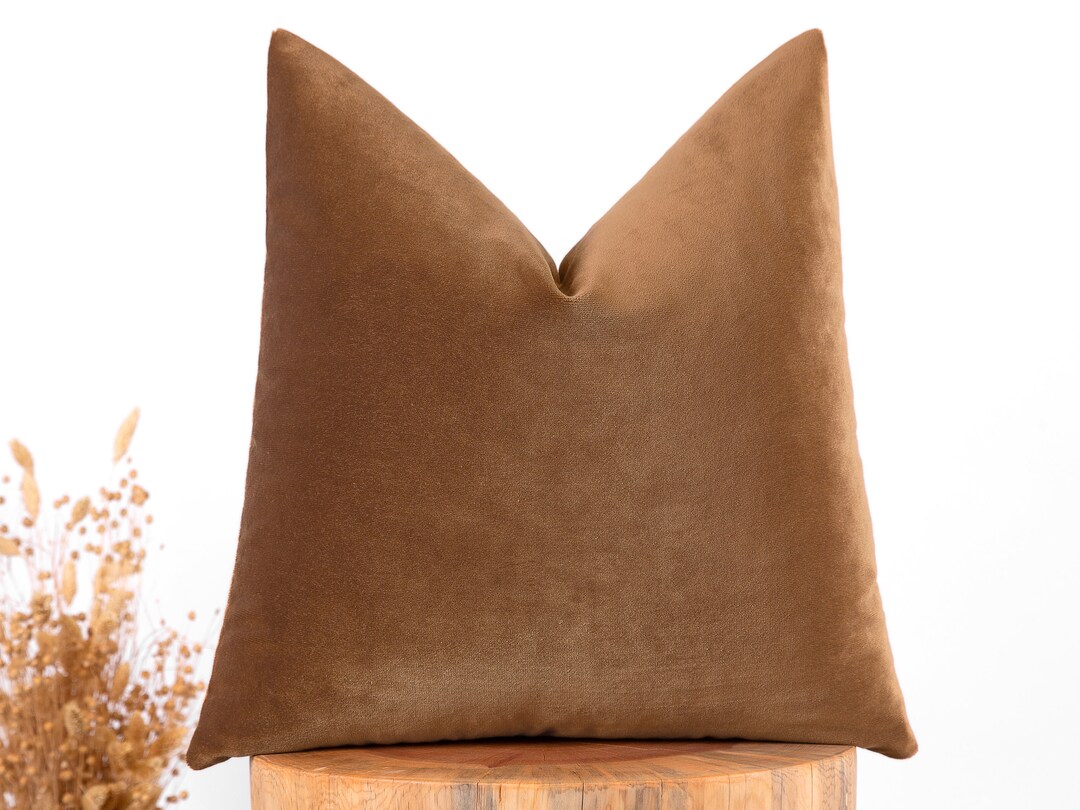 Copper Velvet Pillow Cover, Copper Euro Sham Cover, Soft Cotton Velvet