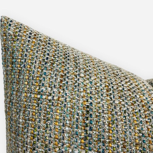 Boho Textured Pillow Cover Green and Beige Cotton Woven Etsy