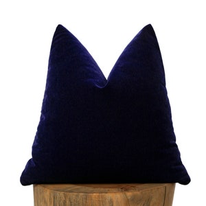 Belgium Navy Pillow Cover, Solid Velvet Euro Sham, Deep Blue Velvet Cushion Cover, Decorative Navy Velvet Throw Pillow, Custom Size