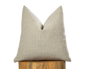 Neutral Boucle Pillow Cover, Textured Woven Euro Sham, Custom Size