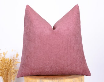 Dusty Pink Pillow Cover, Solid Pink Euro Sham, Pink Throw Pillow Cover 20x20, Sofa Cushion Cover, Modern Farmhouse Throw Pillow, Custom Size