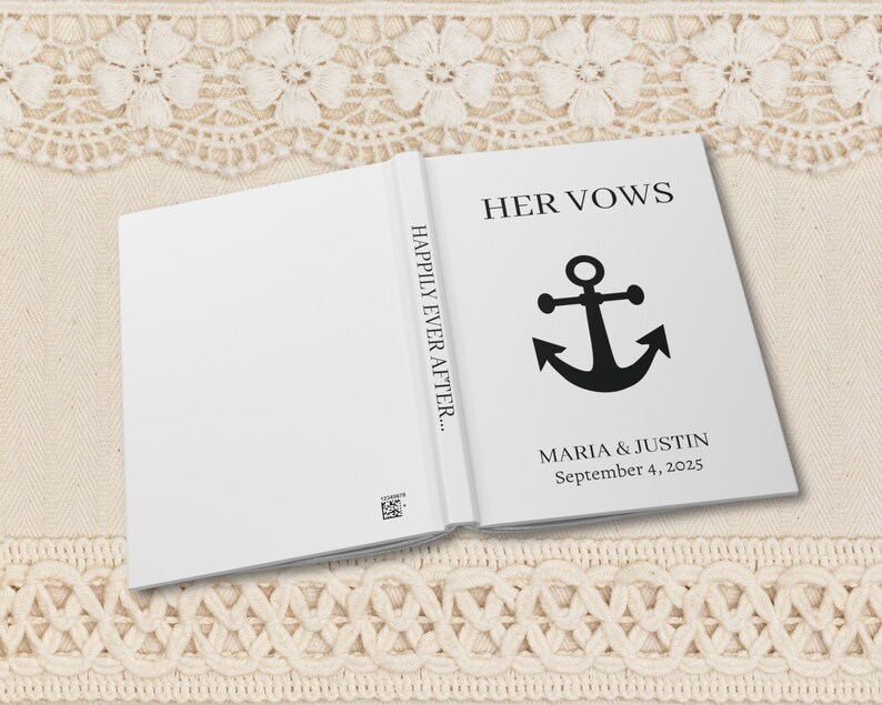 His & Hers Wedding Vow Books Set With Ribbon & Pen — Keepsake Journals For Your Special Day