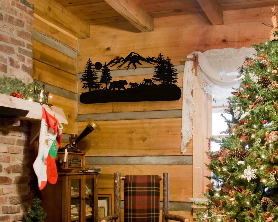 Cabin Metal Wall Art Lake House Wall Decor Nature Metal Wall Etsy