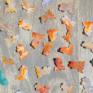 One (1) Carnelian and Agate Mini Goldfish Carvings | High Quality | Intuitively Chosen | Approx 6g each