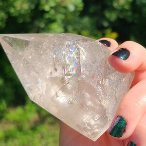 Clear Quartz Raw Point | High Quality | Full of Rainbow Inclusions! | 316g