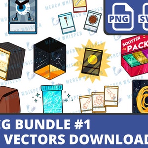 TKG SVG Bundle für Shirts / / Trading Card PNG Sublimationsdateien / / Booster Pack Clipart kommerzielle Nutzung