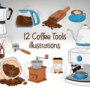 Coffee SVG Bundle For Shirts // Barista PNG Sublimation Files // Cafe Clipart Commercial Use