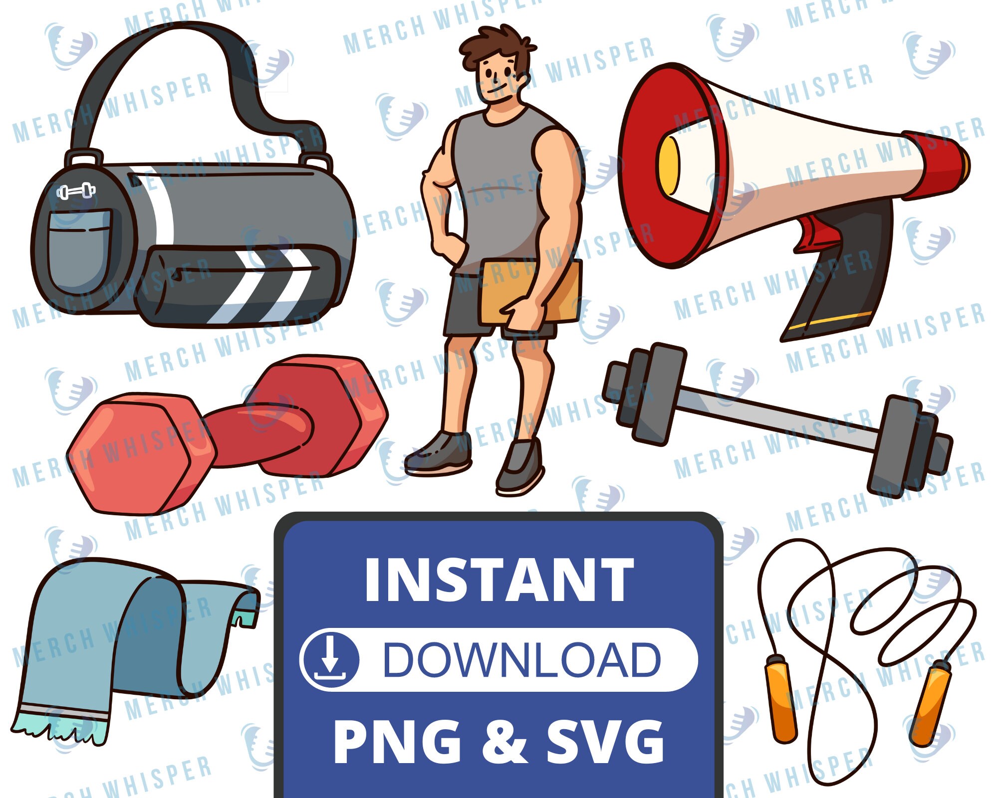 Fitness SVG Bundle for Shirts // Gym PNG Sublimation Files // Personal ...