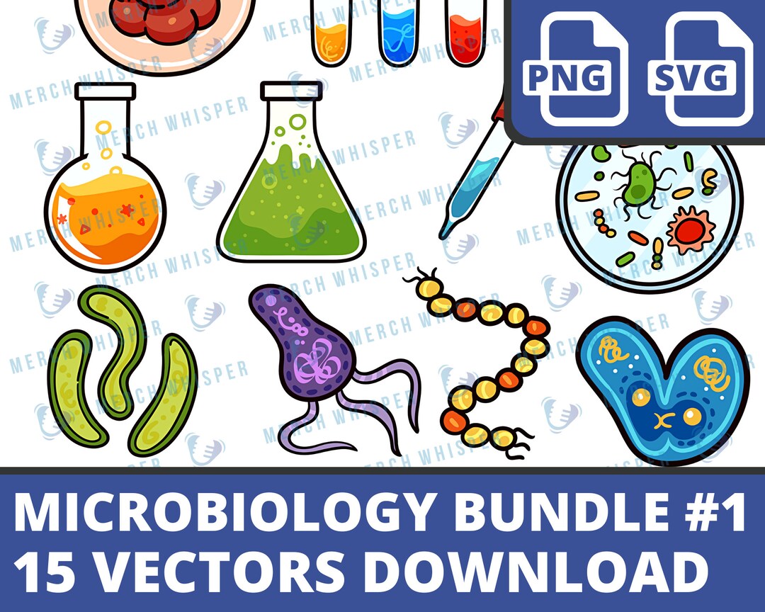 Microbiology SVG Bundle for Shirts // Microbiologist PNG Sublimation ...
