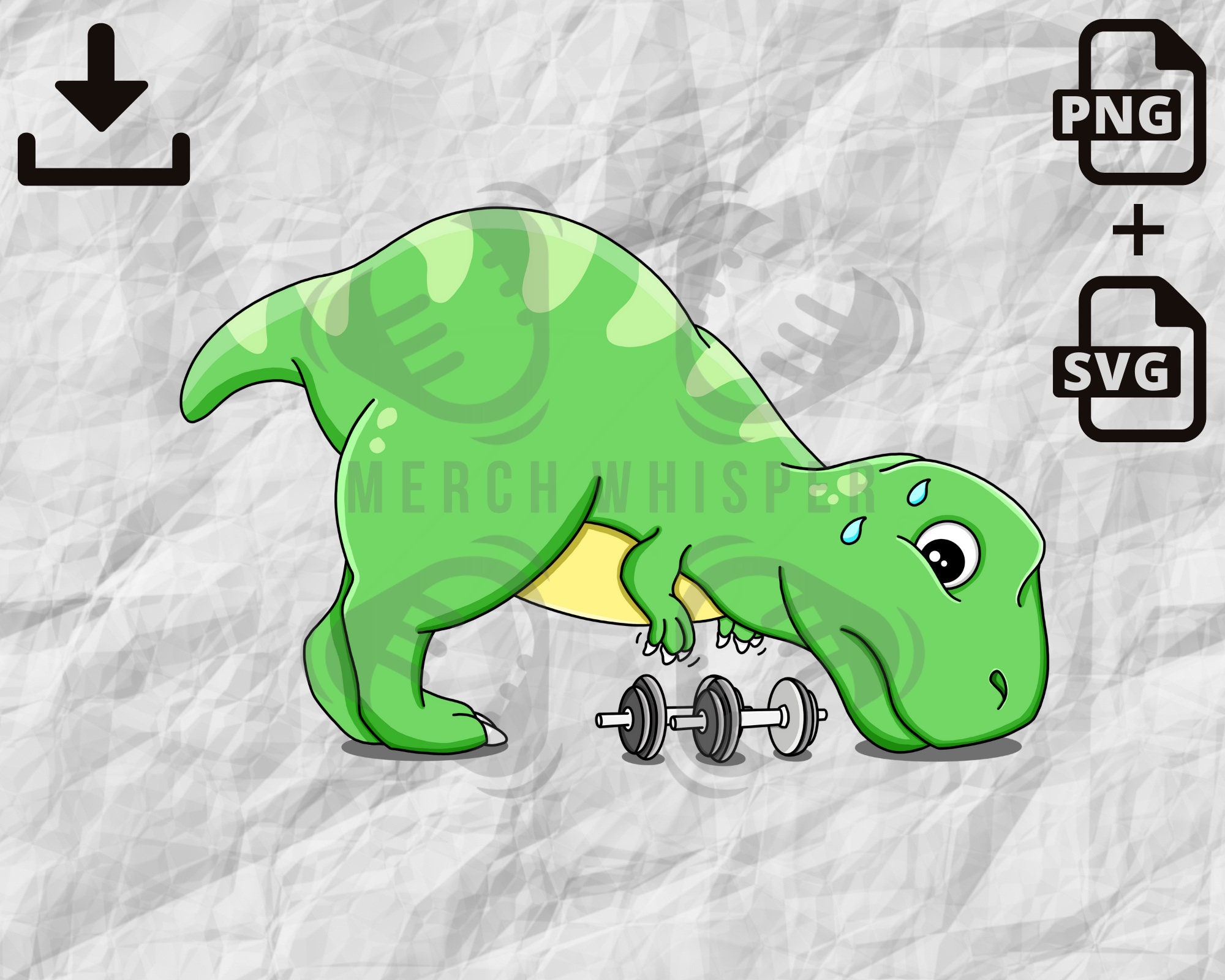 Gym T-Rex SVG, Süße Dinosaurier Clipart PNG, The Struggle Is Real Shirt, Dino Sublimation Designs, Fitness Print, Kommerzieller Digitaler Download