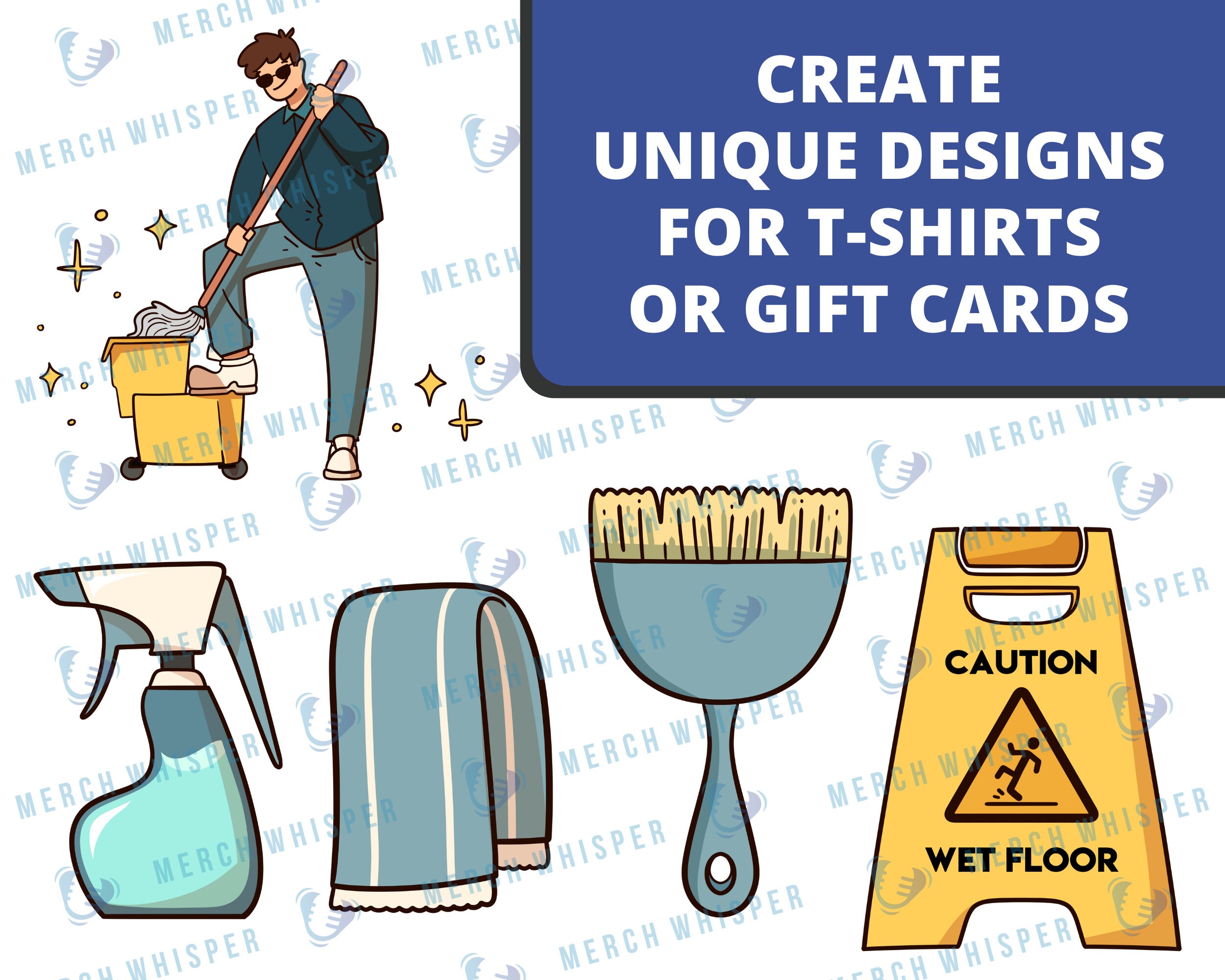 Janitor SVG Bundle for Shirts // Custodian PNG Sublimation Files ...