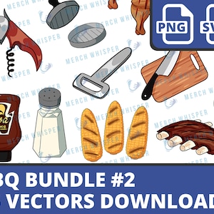 15 Grilling SVG File Bundle, BBQ Clipart PNG, Barbeque Shirt, Grill Image, Meat Smoker Gift, Downloadable Print, Sublimation Printing Vector