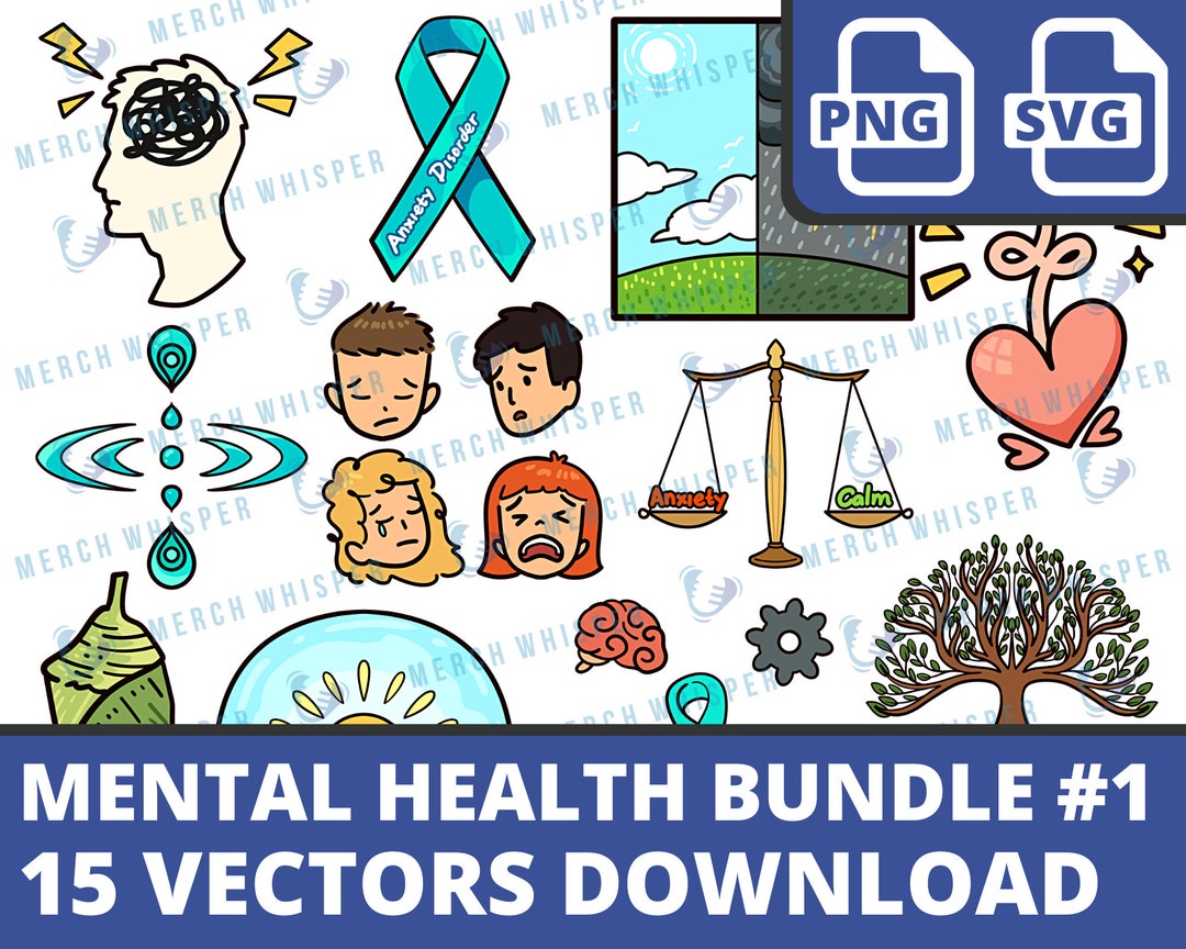 Anxiety Disorder SVG Bundle for Shirts // Mental Health PNG Sublimation ...