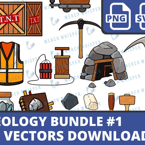 Geology SVG Bundle For Shirts // Geologist PNG Sublimation Files // Mining Clipart Commercial Use