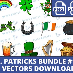St. Patricks Day SVG Bundle für Shirts // St. Paddys PNG Sublimation Dateien // Leprechaun Clipart Kommerzielle Nutzung