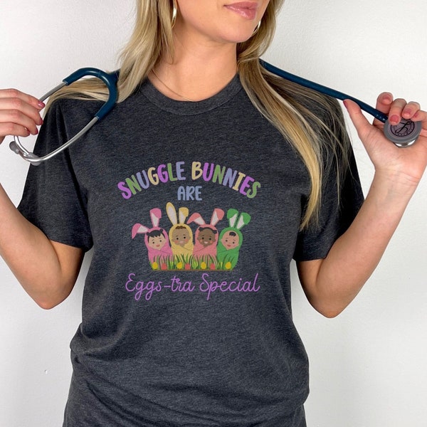 NICU Easter Shirt for Work, Neonatal Nurse Shirt, NICU Nurse Easter Bunny Shirt, Neonatal ICU Nurse Gift for Coworker, Nicu Crew Tee