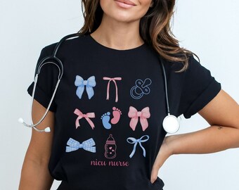 Coquette NICU Nurse Shirt, Neonatal ICU Nurse tshirt, Girly Baby Nurse Shirt, Graduation Gift for Neonatal Nurse Practitioner, Nicu RN Gift